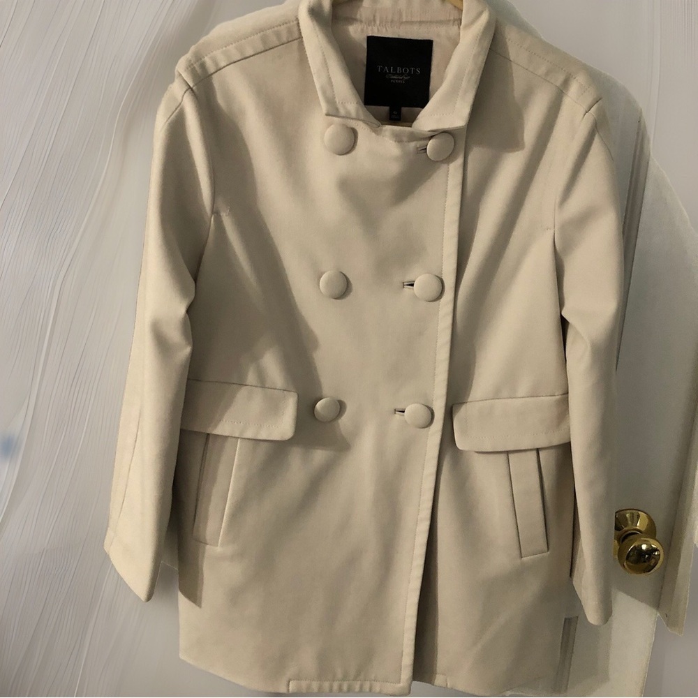 Talbots Women's Elegant Beige Peacoat Size 4P
